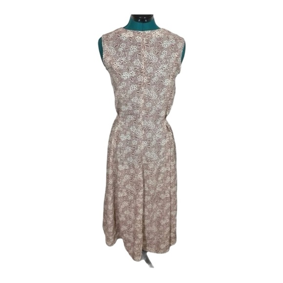 Modest Cream Floral Print Handmade Dress size S - Picture 6 of 7